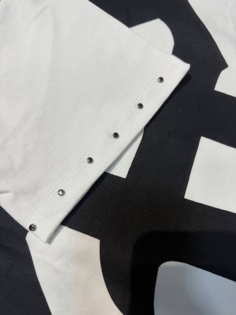 Rivet punk embellished round neck drop shoulder casual short-sleeved shirt 2 colors 29069213