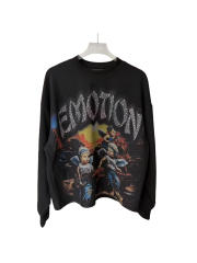 Sunrise Angel Printed Rhinestone Letter Waffle-Weave Long Sleeve T-Shirt 28700552