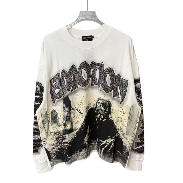 Skeleton resurrection Print Long Sleeve T-Shirt 28694984
