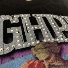 Praise to the Most High Rhinestone Print Washed Version Long Sleeve T-Shirt 28758389