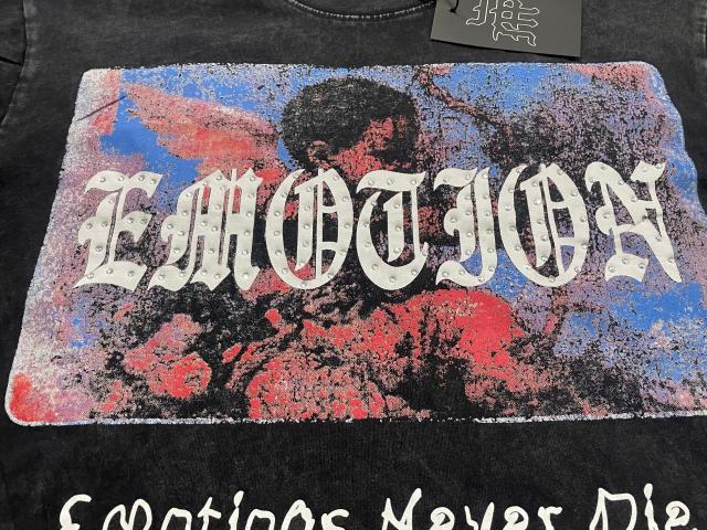 Vintage Washed Black Angel Print T-Shirt Rhinestone  Emotion  Oversized tee 28978821
