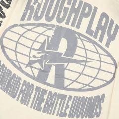 Washed Cream Streetwear with Astronaut Mars Print & Roughplay Logo Long Sleeve T-Shirt 29069115