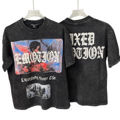Vintage Washed Black Angel Print T-Shirt Rhinestone  Emotion  Oversized tee 28978821
