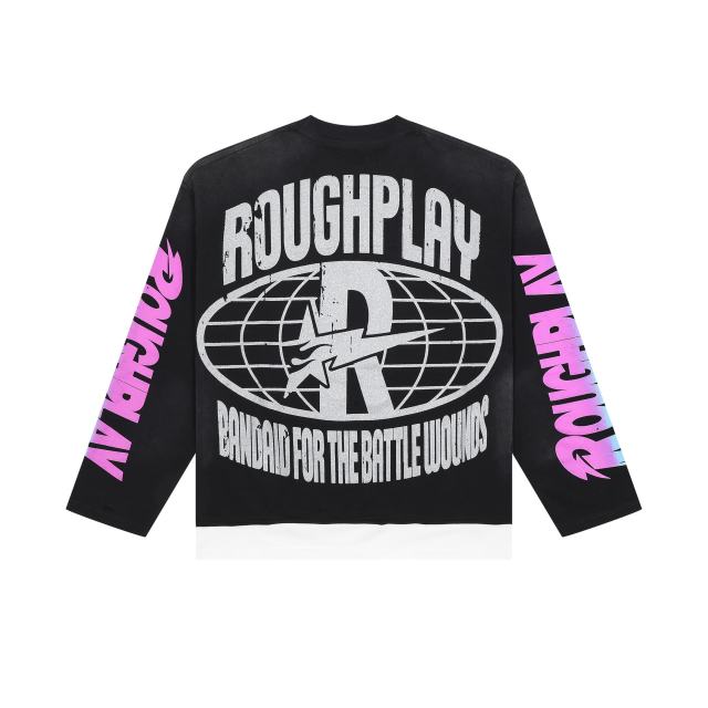 Praise to the Most High Rhinestone Print Washed Version Long Sleeve T-Shirt 28758389