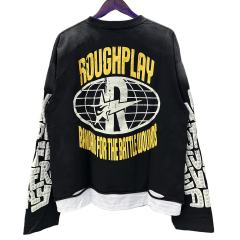 Electric Shock Skull Eyeball Silver Hot Stamping Print Washed Version Long Sleeve T-Shirt 28758384