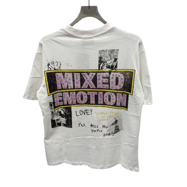 Rhinestone Collage Print T-Shirt - Letter Vintage Washed tee 28978789