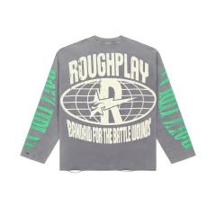 Baggy Streetwear Fire Angel & Green Sleeve Print Long Sleeve T-Shirt 2 colors 29069105