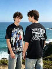 Street graffiti featuring twin angel children, in silver shimmer diamond-like style T-shirt 2 colors 29066636
