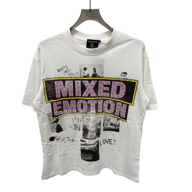 Rhinestone Collage Print T-Shirt - Letter Vintage Washed tee 28978789