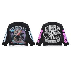 Praise to the Most High Rhinestone Print Washed Version Long Sleeve T-Shirt 28758389
