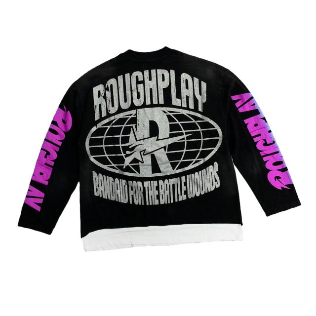 Praise to the Most High Rhinestone Print Washed Version Long Sleeve T-Shirt 28758389