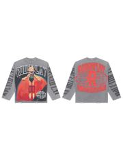 Baggy Distressed Retro Grunge with Bold Sleeve Text & Astro Boy Graphic Long Sleeve T-Shirt 29069104