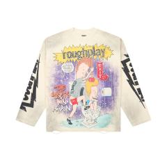 Y2K Retro Streetwear with 90s Beavis and Butt-Head Cartoon Print Long Sleeve T-Shirt 2 colors 29069108