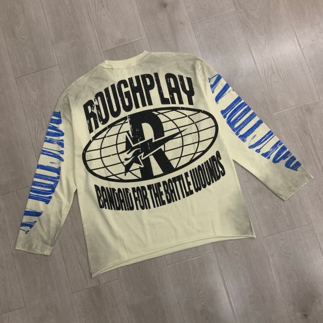 Washed Beige Streetwear with Sun Skeleton & Mushroom Graphic Print Long Sleeve T-Shirt 29069100