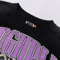 Electric Shock Skull Eyeball Silver Hot Stamping Print Washed Version Long Sleeve T-Shirt 28758384