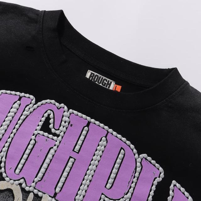 Electric Shock Skull Eyeball Silver Hot Stamping Print Washed Version Long Sleeve T-Shirt 28758384
