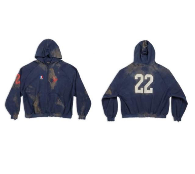 1:1 Top Quality BLCG Polo 22 Dirty Fit Mud Dye Destroyed Zip-Up Hoodie