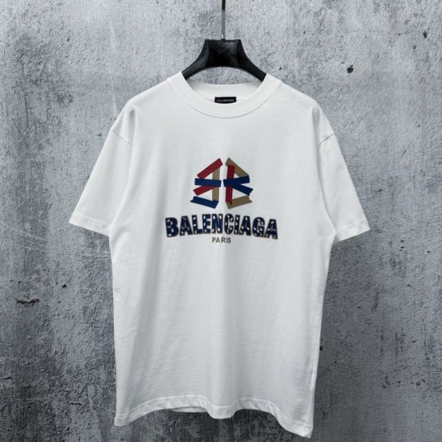 BLCG Rhinestone Embellished Logo Oversized Cotton T-Shirt