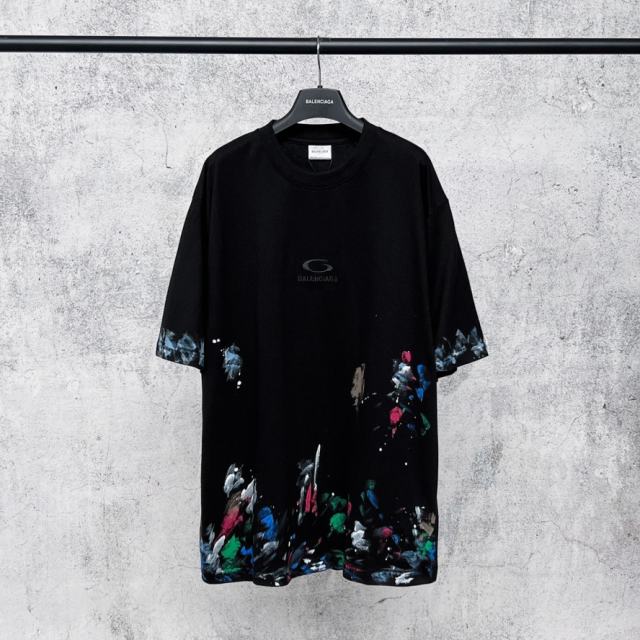 BLCG Paint Splatter Art Oversized Cotton T-Shirt