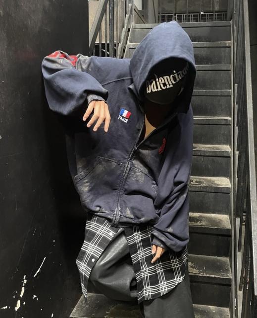 1:1 Top Quality BLCG Polo 22 Dirty Fit Mud Dye Destroyed Zip-Up Hoodie