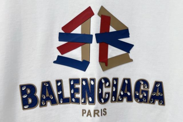 BLCG Rhinestone Embellished Logo Oversized Cotton T-Shirt