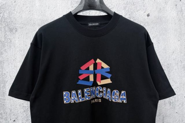 BLCG Rhinestone Embellished Logo Oversized Cotton T-Shirt