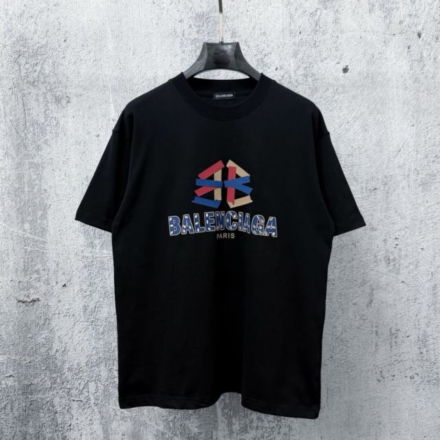 BLCG Rhinestone Embellished Logo Oversized Cotton T-Shirt