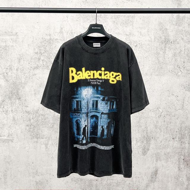 BLCG Paris Headquarters Street View Distressed Oversized Cotton T-Shirt