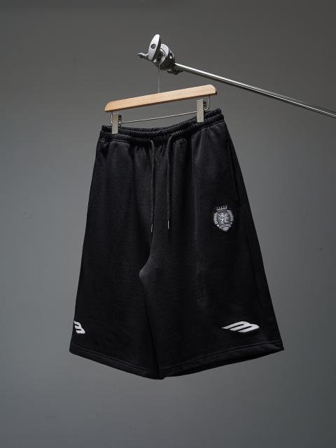 BLCG 3B Logo & Crest Embroidered Black Sweat Shorts