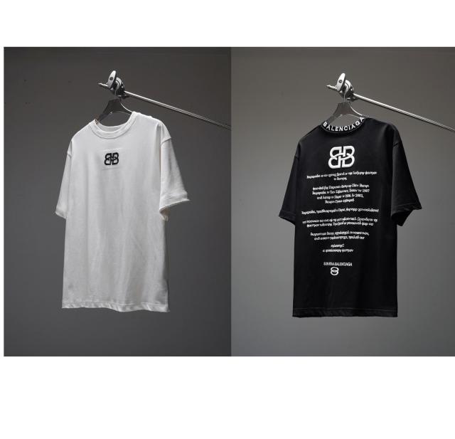 BLCG Interlocking BB Logo Greek Text Distressed T-Shirt (Black/White)