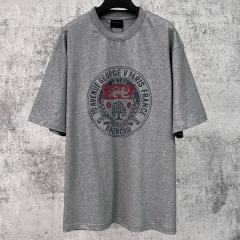 BLCG Paris Headquarters Crest Logo Distressed Oversized Cotton T-Shirt