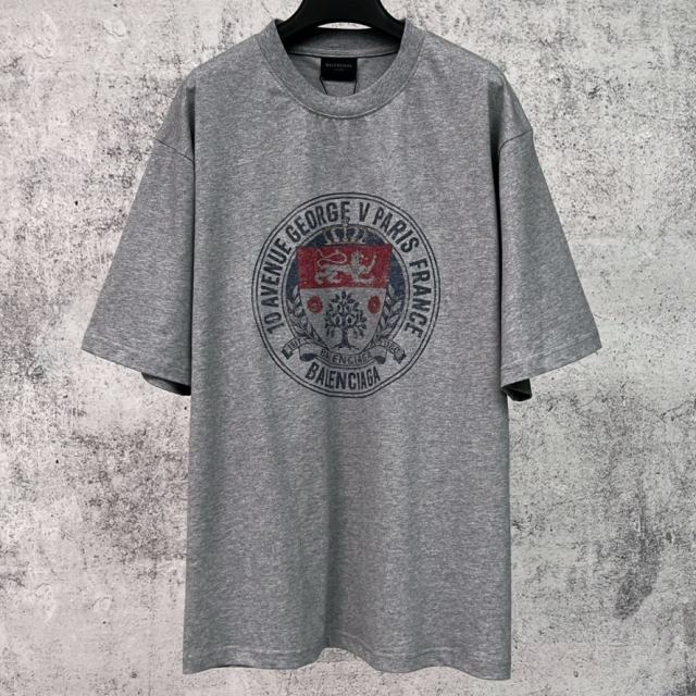 BLCG Paris Headquarters Crest Logo Distressed Oversized Cotton T-Shirt