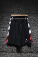 balenciaga patchwork embroidery black and white shorts