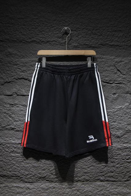 balenciaga patchwork embroidery black and white shorts