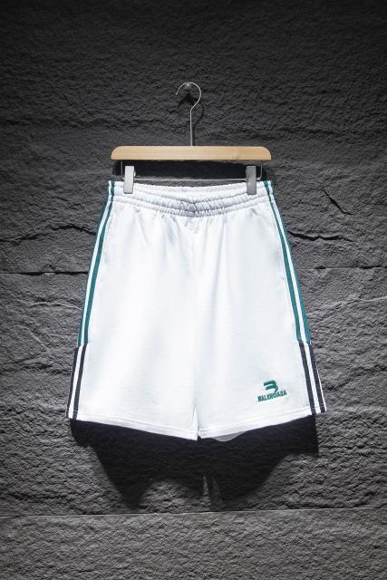balenciaga patchwork embroidery black and white shorts