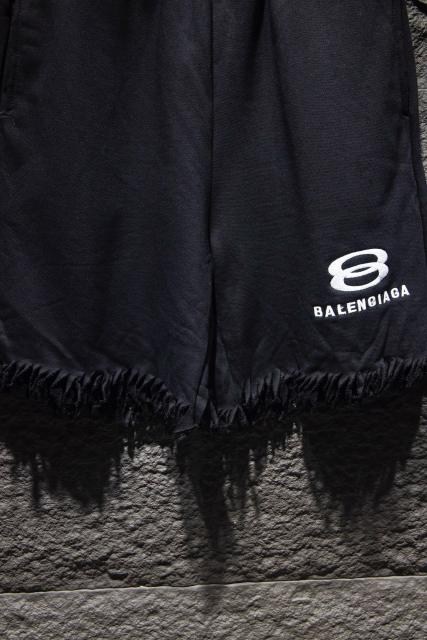 balenciaga embroidery black and white shorts