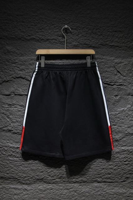 balenciaga patchwork embroidery black and white shorts