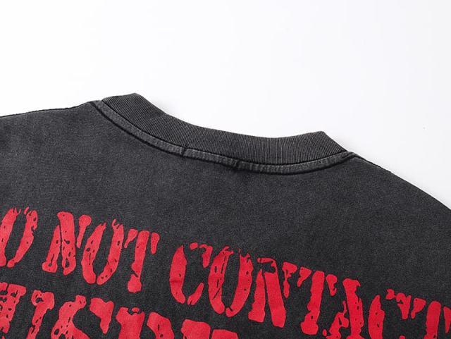 Long-eared Glasses Alien Print Washed Tee 29105638