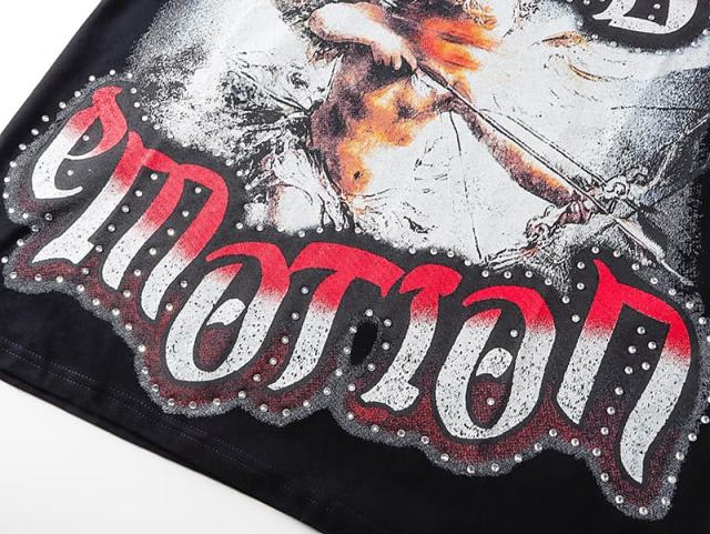 Blurry Archery Angel Rhinestone Print Washed Tee 2 colors 29105648