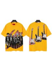 Skull Guitar Band Print Washed Tee 29098140