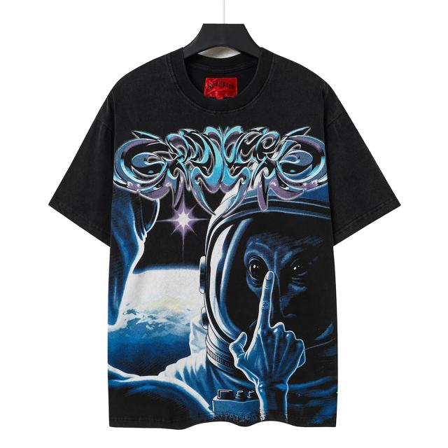 Alien Astronaut Finger Print Washed Tee 2 colors 29098146