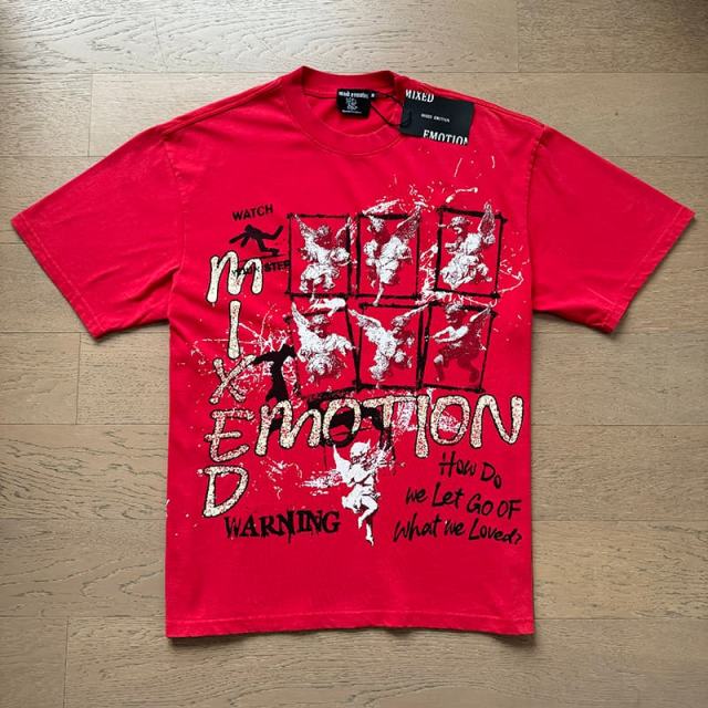 Red Warning Cupid Print Washed Tee 29105637