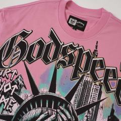Face-Covering Statue of Liberty Print Washed Tee 2 colors 29098148