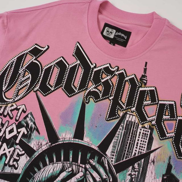 Face-Covering Statue of Liberty Print Washed Tee 2 colors 29098148