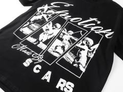 Four-grid Cupid Film Rhinestone Print Tee 2 colors 29105634