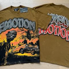 Dusk Cemetery Zombie Car Rhinestone Print Washed Tee 29105644