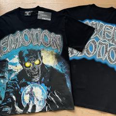 Eerie Zombie Crystal Ball Rhinestone Print Washed Tee 29105651