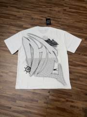 Niche motorboat vacation angel diamond-studded large-sized high street T-shirt 2 colors 29069321