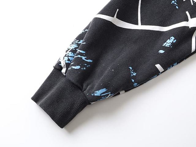 Gas Mask Wasteland Style Zipper Print Washed Hoodie 29116525