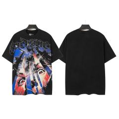 Broken Thorn Caged Eye Rhinestone Print Washed Tee 2 colors 29106668